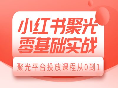 小红书聚光零基础实战，聚光平台投放课程从0到1-心语项目网