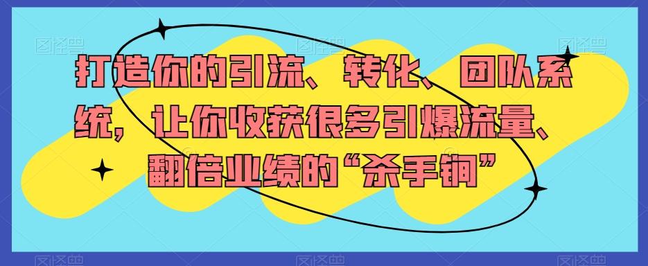 打造你的引流、转化、团队系统，让你收获很多引爆流量、翻倍业绩的“杀手锏”-心语项目网