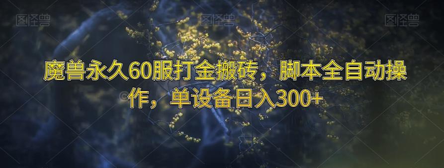 魔兽永久60服打金搬砖，脚本全自动操作，单设备日入300+【揭秘】-心语项目网
