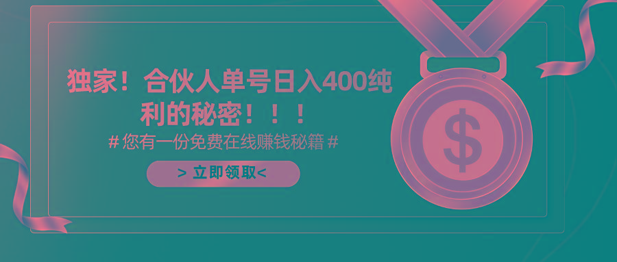 (10028期)合伙人广告撸金最新玩法，每天单号400纯利-心语项目网