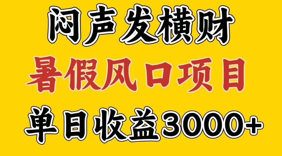 30天赚了7.5W 暑假风口项目，比较好学，2天左右上手-心语项目网
