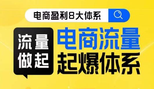 8大体系流量篇·流量做起，电商流量起爆体系线上课-心语项目网