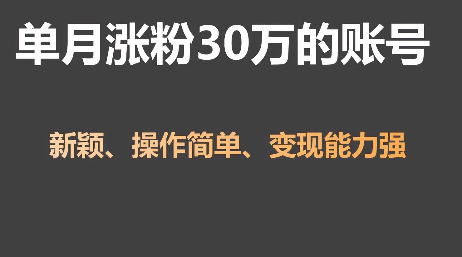 单月涨粉30万，带货收入20W，5分钟就能制作一个视频！-心语项目网