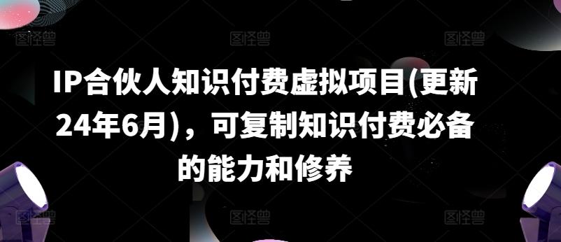 IP合伙人知识付费虚拟项目(更新24年6月)，可复制知识付费必备的能力和修养-心语项目网