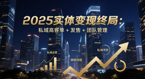 2025实体变现终局：私域高客单+发售+团队管理-心语项目网