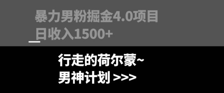 暴力男粉掘金4.0项目不违规不封号无脑复制单人操作日入1000+-心语项目网