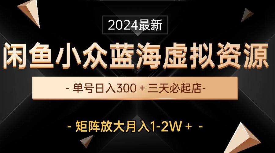 最新闲鱼小众蓝海虚拟资源，单号日入300＋，三天必起店，矩阵放大月入1-2W-心语项目网