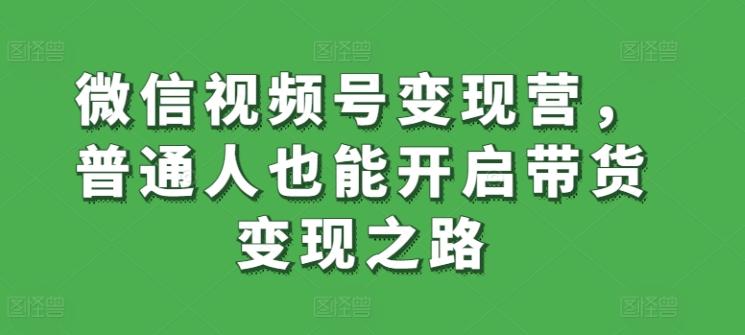 微信视频号变现营，普通人也能开启带货变现之路-心语项目网