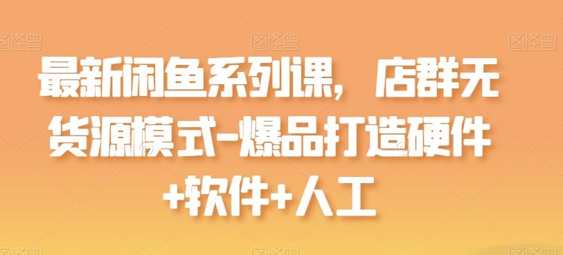 最新闲鱼系列课，店群无货源模式-爆品打造硬件+软件+人工-心语项目网