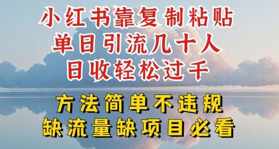 小红书靠复制粘贴单日引流几十人目收轻松过千，方法简单不违规【揭秘】-心语项目网