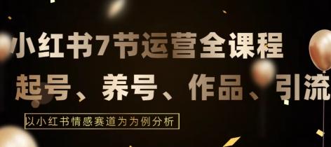 7节小红书运营实战全教程，结合最新情感赛道，打通小红书运营全流程【揭秘】-心语项目网