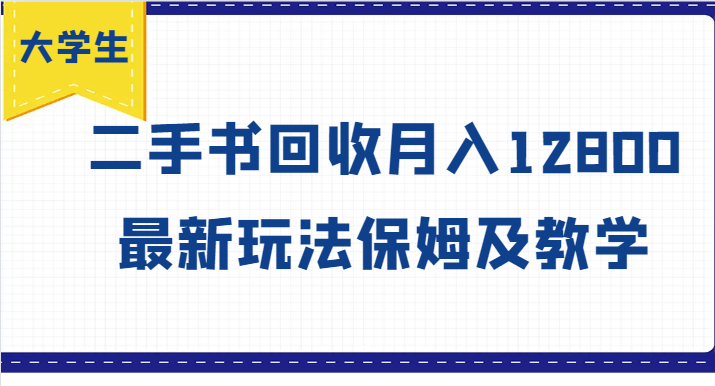 大学生创业风向标，二手书回收月入12800，最新玩法保姆及教学-心语项目网