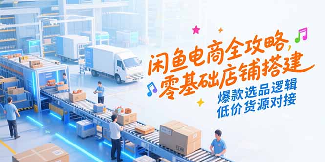 闲鱼电商全攻略，零基础店铺搭建，爆款选品逻辑，低价货源对接-心语项目网