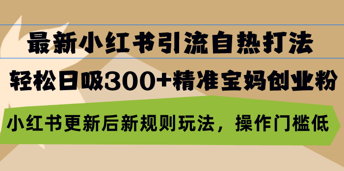 最新小红书引流自热打法，轻松日吸300+精准宝妈创业粉，小红书更新后新…-心语项目网