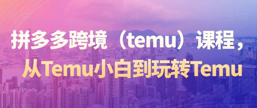 拼多多跨境（temu）课程，从Temu小白到玩转Temu-心语项目网