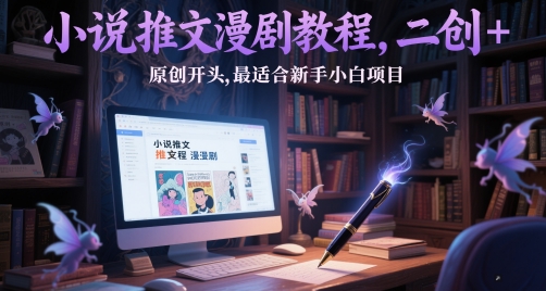 小说推文漫剧教程，二创+原创开头，最适合新手小白项目-心语项目网