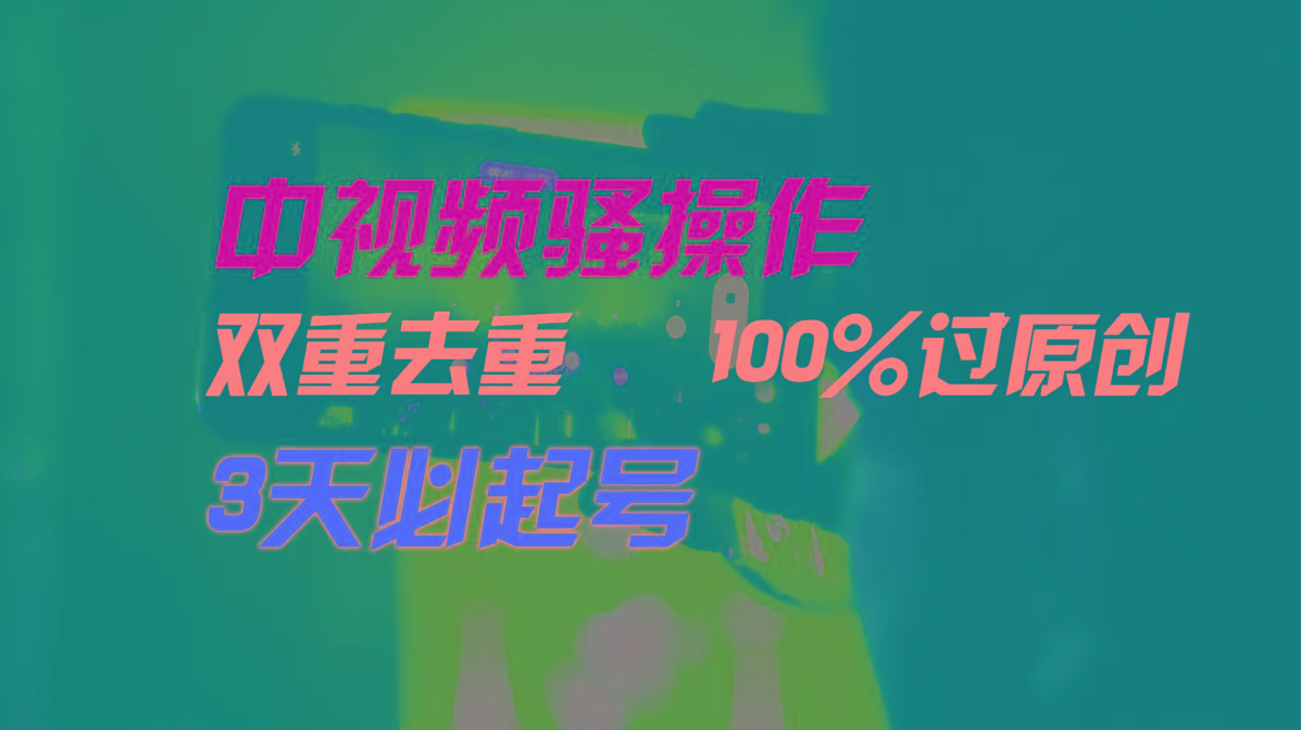 中视频骚操作，双重去重100%过原创，3天比必起号，简单无脑，月入3W+-心语项目网