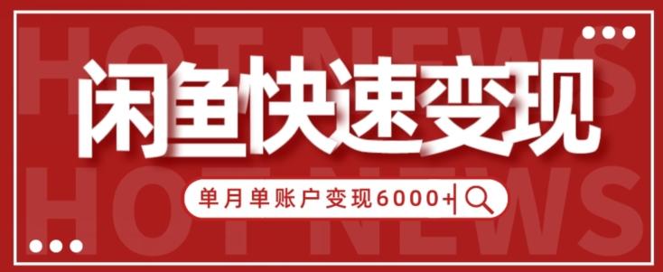 【新手项目】小白快速在闲鱼单月单账号变现6000+的秘密-心语项目网