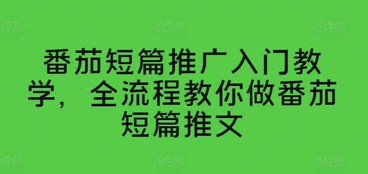番茄短篇推广入门教学，全流程教你做番茄短篇推文-心语项目网