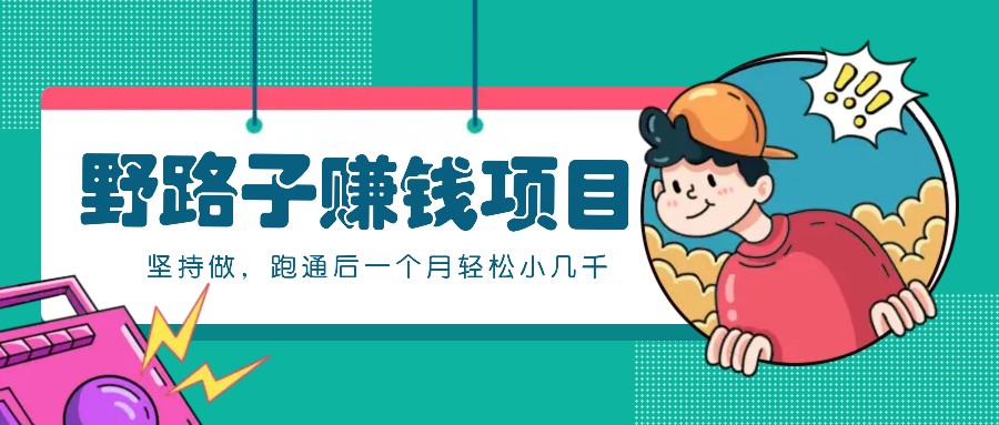 一个人就能操作的野路子赚钱项目,零成本零门槛坚持做,跑通后一个月小几千!-心语项目网