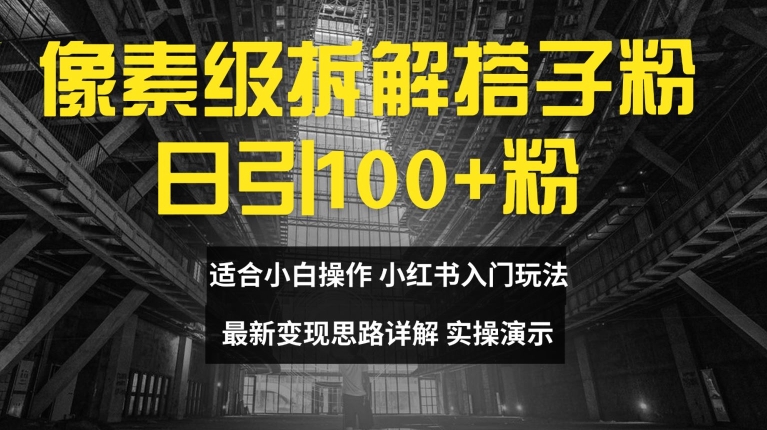 像素级拆解搭子粉，日引100+，小白看完可上手，最新变现思路详解【揭秘】-心语项目网