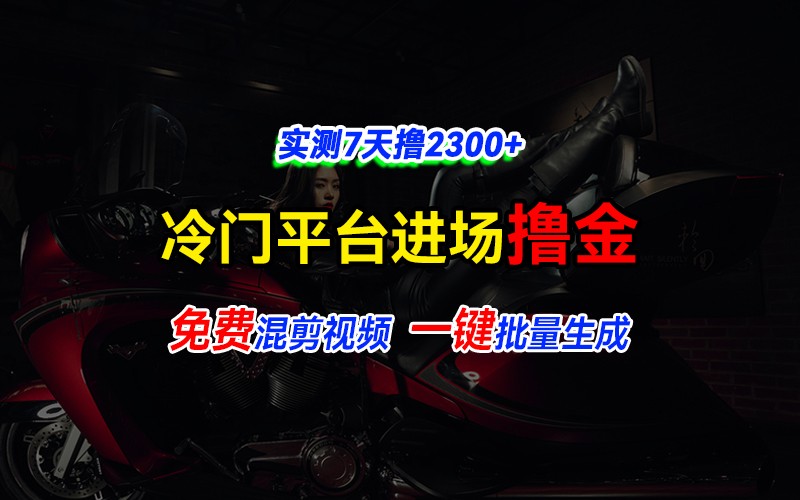 全新冷门平台vivo视频，快速免费进场搞米，通过混剪视频一键批量生成，实测7天撸2300+-心语项目网
