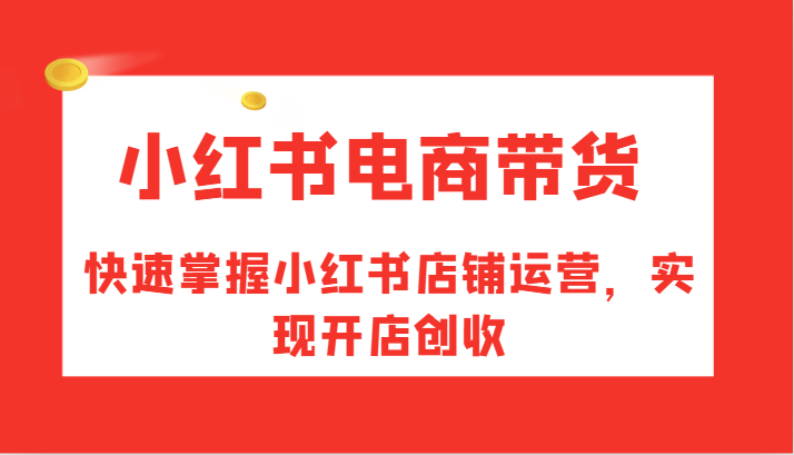 小红书电商带货，快速掌握小红书店铺运营，实现开店创收-心语项目网