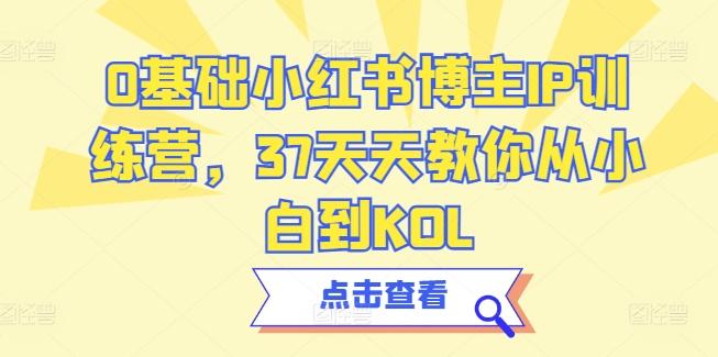 0基础小红书博主IP训练营，37天天教你从小白到KOL-心语项目网