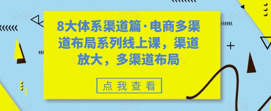 8大体系渠道篇·电商多渠道布局系列线上课，渠道放大，多渠道布局-心语项目网