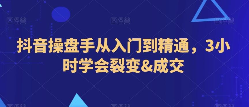 抖音操盘手从入门到精通，3小时学会裂变&成交-心语项目网