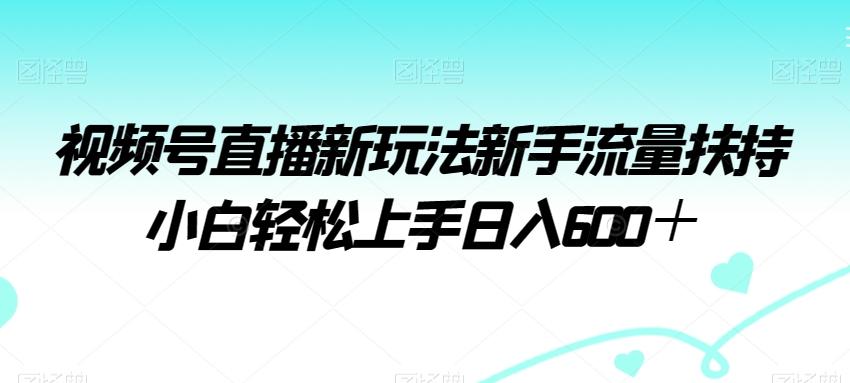 视频号直播新玩法新手流量扶持小白轻松上手日入600＋【揭秘】-心语项目网