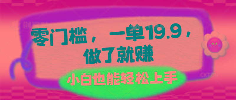 零门槛，一单19.9，做了就赚，小白也能轻松上手-心语项目网
