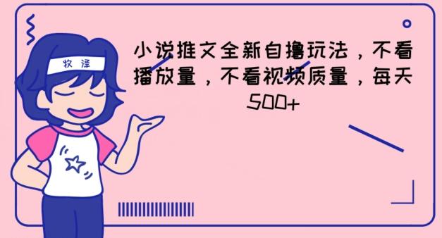 小说推文全新自撸玩法，不看播放量，不看视频质量，每天500+【揭秘】-心语项目网