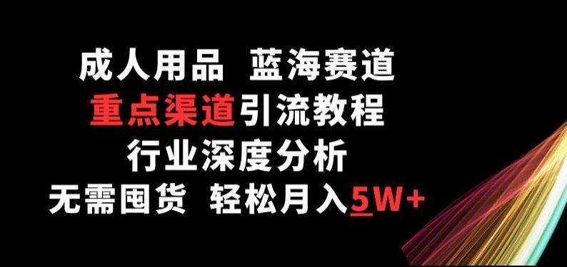 成人用品，蓝海赛道，重点渠道引流教程，行业深度分析，无需囤货，轻松月入5W+【揭秘】-心语项目网