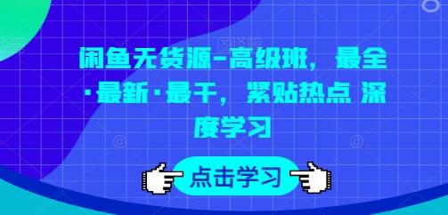闲鱼无货源-高级班，最全·最新·最干，紧贴热点 深度学习-心语项目网