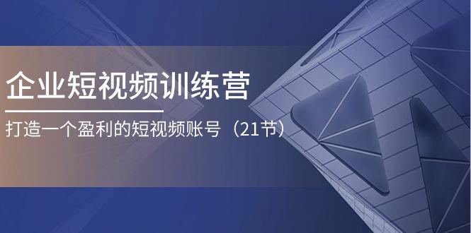 企业短视频训练营：打造一个盈利的短视频账号(21节-心语项目网