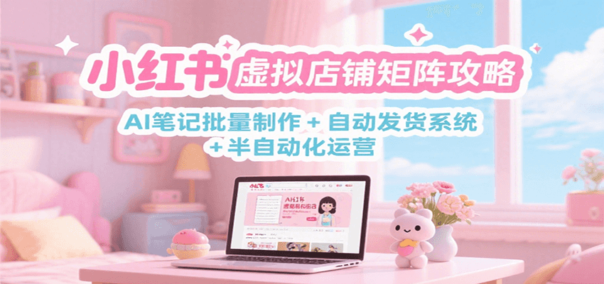 小红书虚拟店铺矩阵攻略:AI笔记批量制作 + 自动发货系统 + 半自动化运营-心语项目网