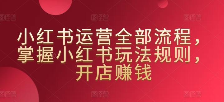 小红书运营全部流程，掌握小红书玩法规则，开店赚钱-心语项目网
