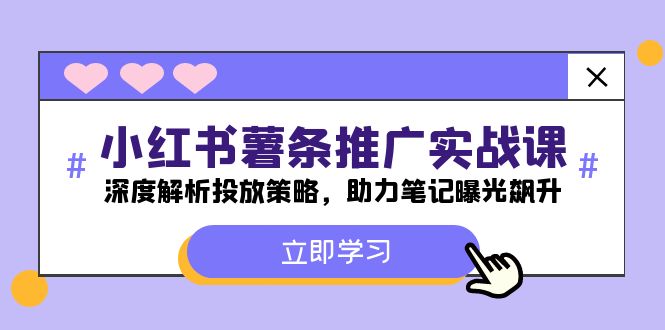 小红书-薯条推广实战课：深度解析投放策略，助力笔记曝光飙升-心语项目网