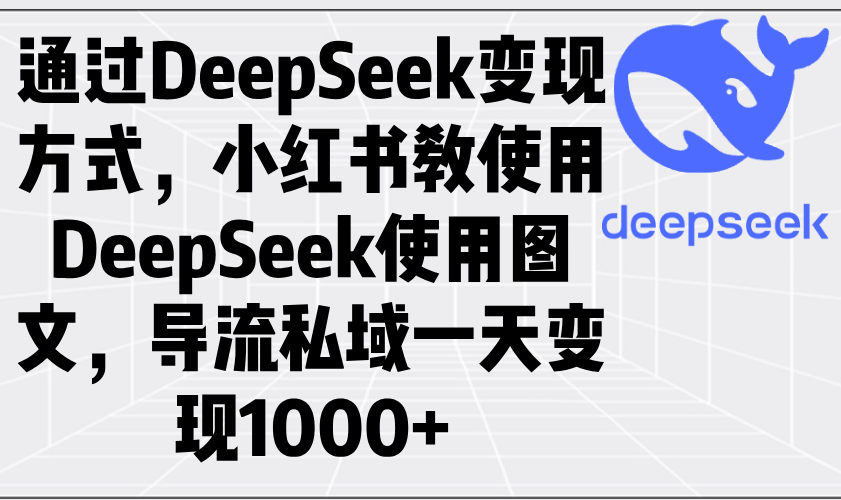 通过DeepSeek变现方式，小红书教使用DeepSeek图文，导流私域一天变现1000+-心语项目网