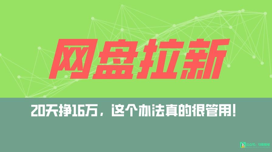 网盘拉新+私域全自动玩法,0粉起号,小白可做,当天见收益,已测单日破5000-心语项目网