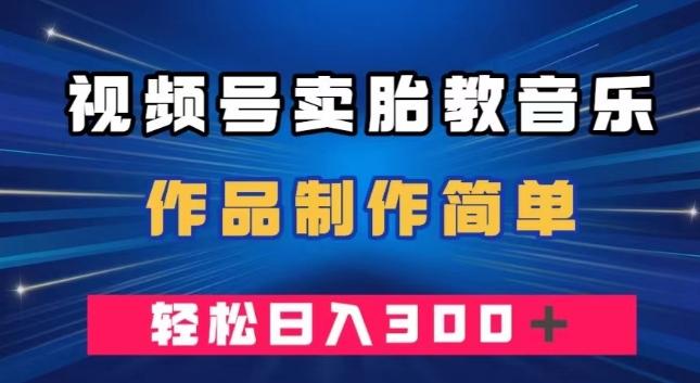 视频号卖胎教音乐，作品制作简单，一单49，轻松日入300＋-心语项目网