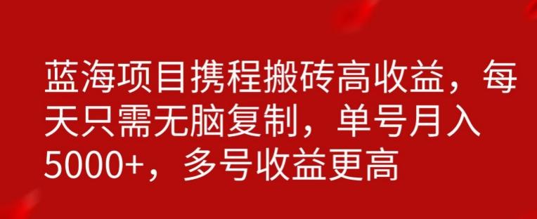 携程搬砖项目，只需每天无脑复制，月入5000+-心语项目网