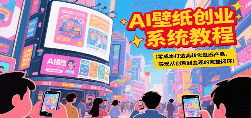 AI壁纸创业系统教程,零成本打造高转化壁纸产品,实现从创意到变现的完整闭环-心语项目网