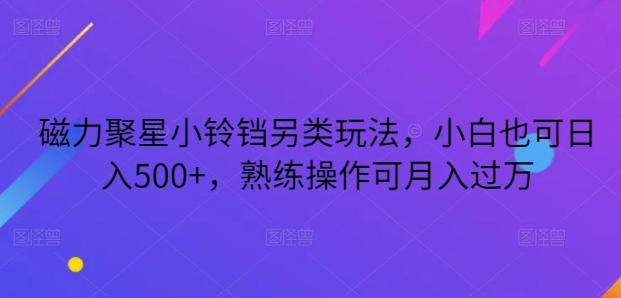 磁力聚星小铃铛另类玩法，小白也可日入500+，熟练操作可月入过万-心语项目网
