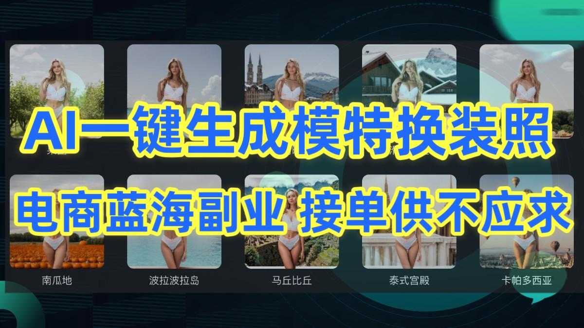 AI制作一键生成模特换装照,电商蓝海副业,接单供不应求-心语项目网