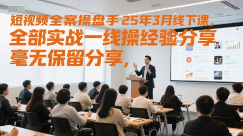 短视频全案操盘手25年3月线下课，全部实战一线操盘手经验分享，毫无保留分享，全是干货-心语项目网