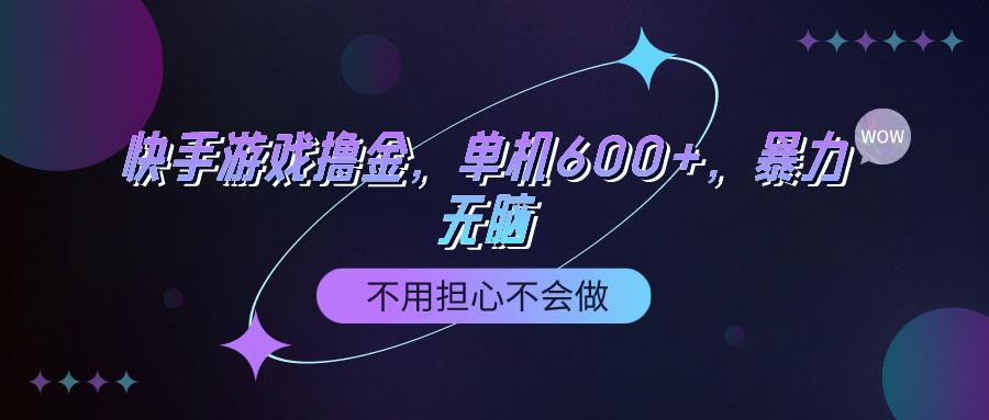 (9491期)快手游戏100%转化撸金，单机600+，不用担心不会做-心语项目网