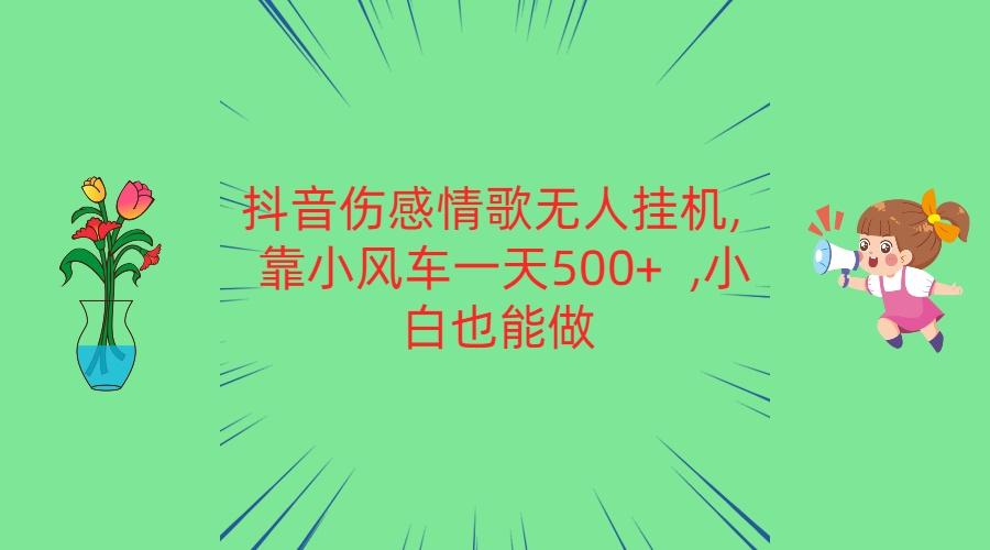 抖音伤感情歌无人挂机 靠小风车一天500+ 小白也能做-心语项目网