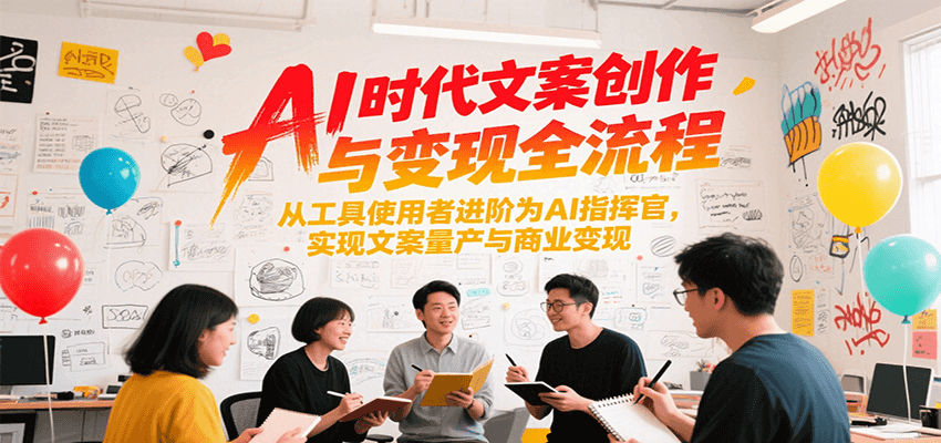 AI时代文案创作与变现全流程,从工具使用者进阶为AI指挥官,实现文案量产与商业变现-心语项目网